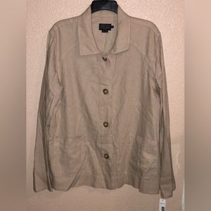 NWT Pendleton Mens Tan Long Sleeve Linen Blend Button-Up Shirt Sz XL in Tan.